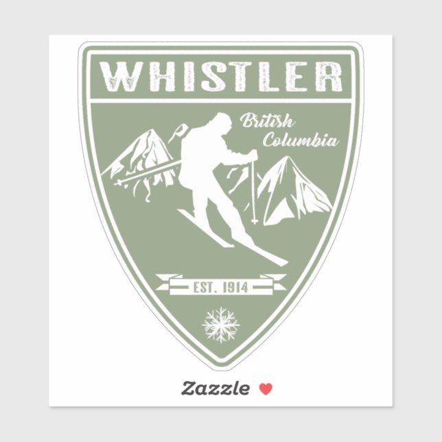Ski Whistler British Columbia Aufkleber (Blatt)