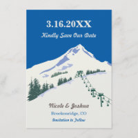Ski Winter Scene Save the Date Karte