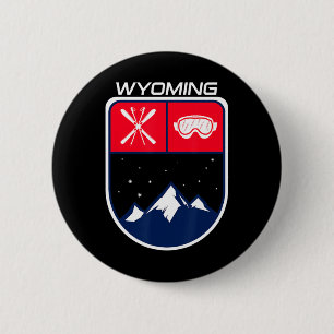 Ski Wyoming Berg Skifahren Trail Skifahrer Brille Button