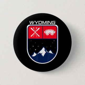 Ski Wyoming Mountain Skiing Trail Skier Goggle Pol Button