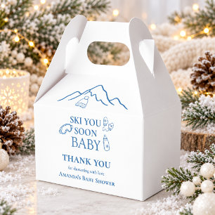 Ski You Soon Blue Boy Winter Baby Shower Geschenkschachtel