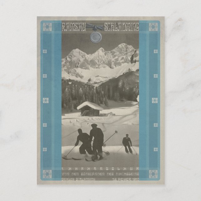 Skiabeslauf Ramsau-Schladming Postkarte (Vorderseite)