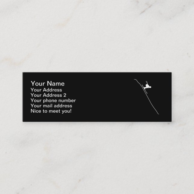 Skiabfahrt Mini Visitenkarte (Vorderseite)