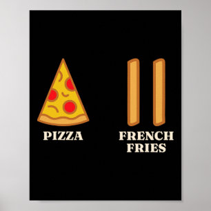 Skianfänger Pizza Französisch-Fries Skilehrer Poster
