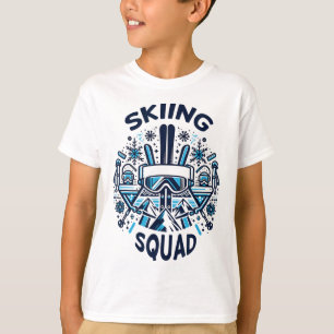 Skiausrüstung für Skifahren Schnee Abenteurer T-Shirt