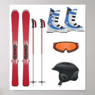 Skiausrüstung Poster