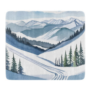 Skiberg Aquarell Schneidebrett