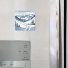 Skiberg Wasserfarbe Magnet