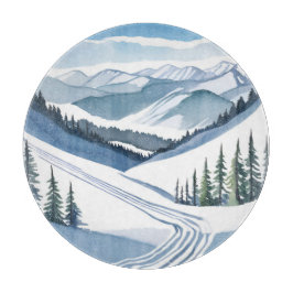 Skiberg Wasserfarbe Schneidebrett