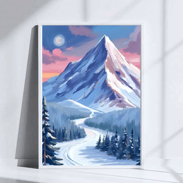 Skiberg-Winterlandschaftsgemälde Poster (Von Creator hochgeladen)