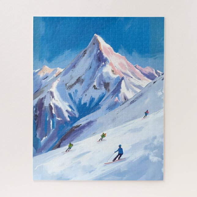 Skiberghänge Winter Aquarell (Vertikal)