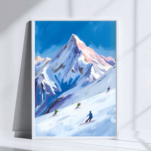 Skiberghänge Winter Aquarell Poster (Von Creator hochgeladen)