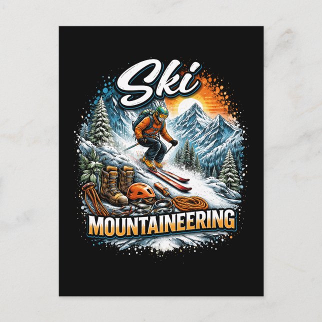 Skibergsteigen Postkarte (Vorderseite)