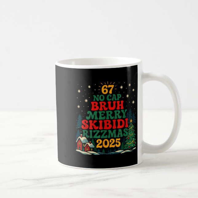 Skibiddi Rizzmas 2025 Funny Meme Christmas Tree  Kaffeetasse (Rechts)
