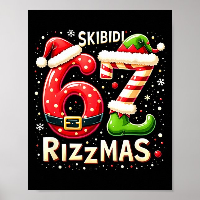 Skibidi 67 Rizzmas Christmas Meme Funny Elf Santa  Poster (Vorne)