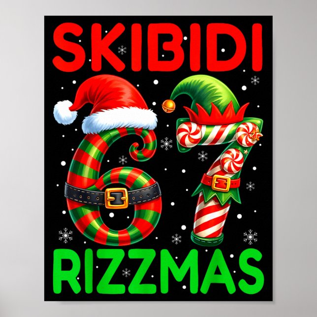 Skibidi 67 Rizzmas Funny Six Seven Meme Christmas  Poster (Vorne)