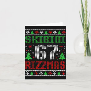 Skibidi 67 Rizzmas Lustiges Six Seven Meme Weihnac Karte