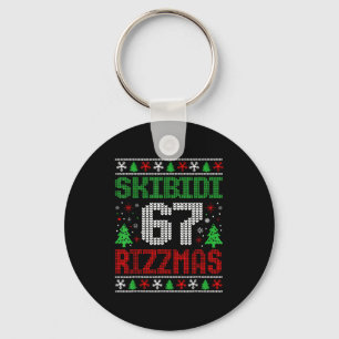Skibidi 67 Rizzmas Lustiges Six Seven Meme Weihnac Schlüsselanhänger