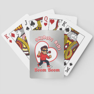 Skibidi Bidi Boom Boom Valentins-Meme - Cartoon  Spielkarten
