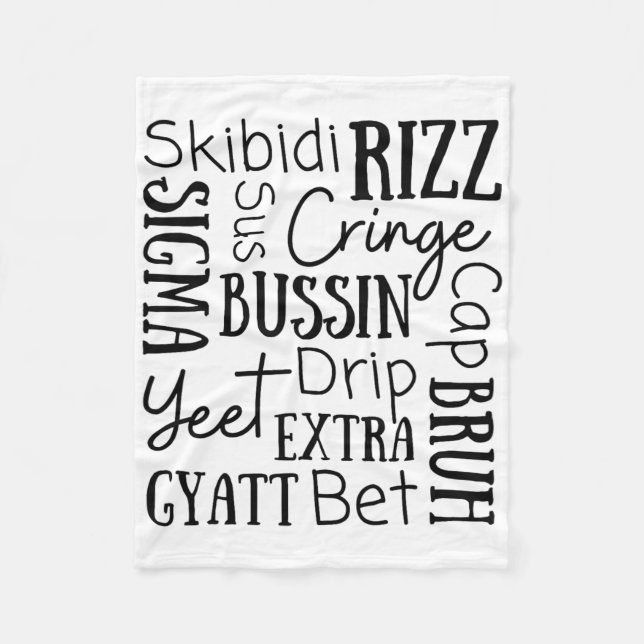 Skibidi Rizz Funny Kids Rizz Bussin Gen Z Christma Fleecedecke (Vorderseite)