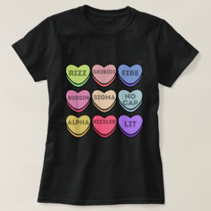 Skibidi Rizz Hearts Funny Valentine T-Shirt