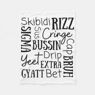 Skibidi Rizz Lustige Kinder Rizz Bussin Gen Z Weih Fleecedecke
