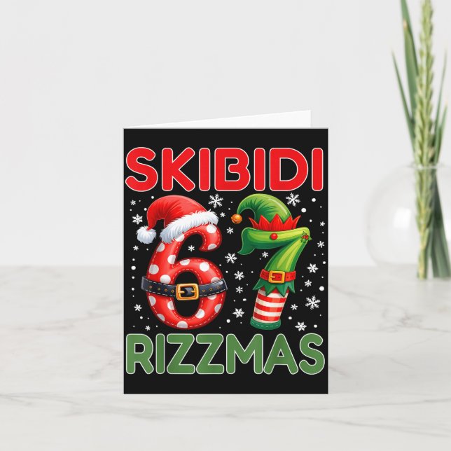 Skibidi Rizzmas 67 Christmas Six Seven Xmas Funny  Karte (Vorderseite)