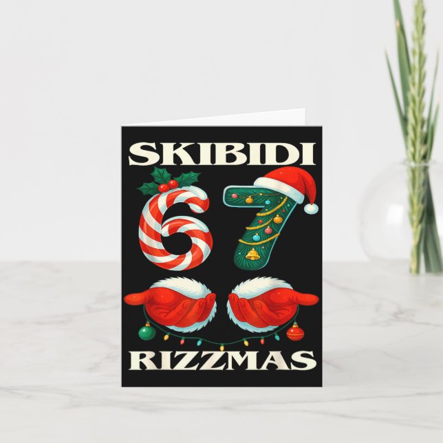 Skibidi Rizzmas 67 Christmas Six Seven Xmas Funny  Karte (Vorderseite)