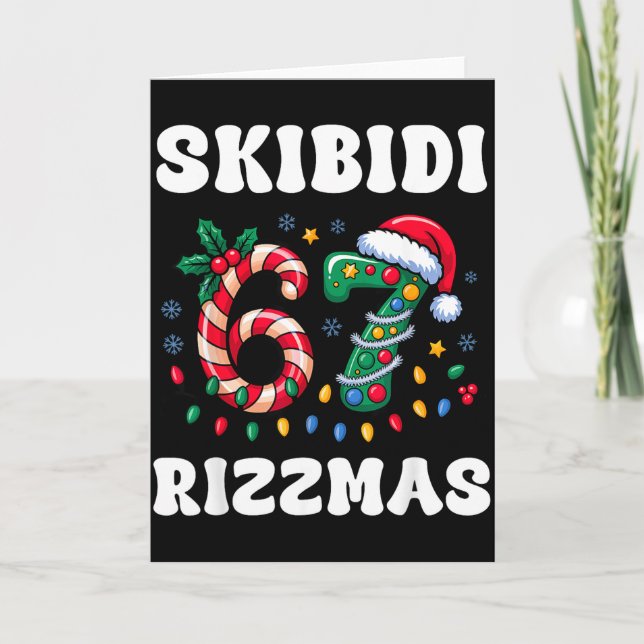 Skibidi Rizzmas 67 Christmas Six Seven Xmas Funny  Karte (Vorderseite)
