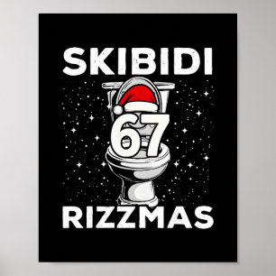 Skibidi Rizzmas 67 Lustige Toilette Weihnachtsmann Poster