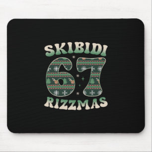 Skibidi Rizzmas 67 Six Seven Meme Hässliches Weihn Mousepad