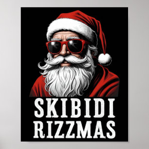 Skibidi Rizzmas Christmas Rizz Weihnachtsmann Xmas Poster