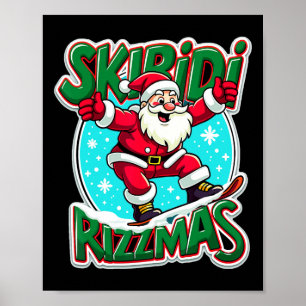 Skibidi Rizzmas Cooles Kind Snowboarden Santa Rizz Poster