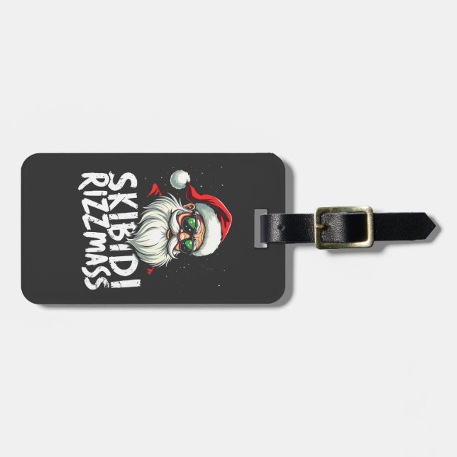 Skibidi Rizzmas Funny Gen Alpha Slang Weihnachten Gepäckanhänger (Vorderseite horizontal)