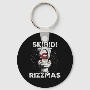 Skibidi Rizzmas Funny Toilet Santa White Elephant Schlüsselanhänger