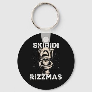 Skibidi Rizzmas Funny Toilet Santa White Elephant Schlüsselanhänger