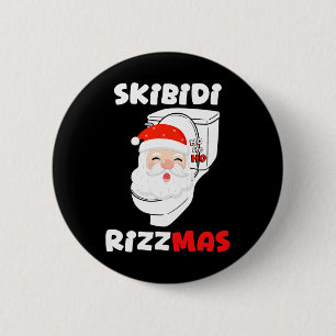Skibidi Rizzmas Jahreszeit Weihnachten Weihnachten Button