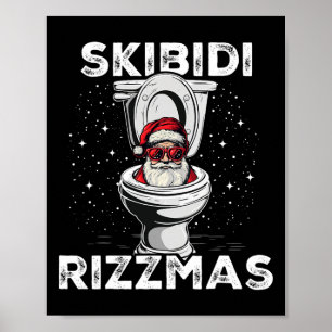 Skibidi Rizzmas Lustige Toilette Weihnachtsmann We Poster