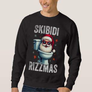 Skibidi Rizzmas Lustiger Weihnachtsmann Weißer Wei Sweatshirt