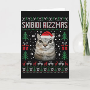 Skibidi Rizzmas Lustiges Albernes Starrendes Katze Karte
