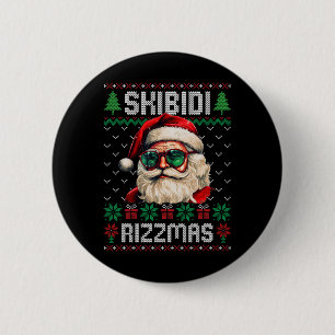 Skibidi Rizzmas Lustiges Gen Alpha Slang Weihnacht Button