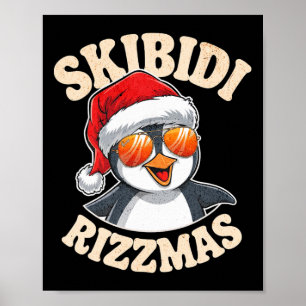 Skibidi Rizzmas Lustiges Gen Alpha Slang Weihnacht Poster