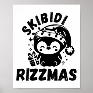 Skibidi Rizzmas Lustiges Gen Alpha Slang Weihnacht Poster