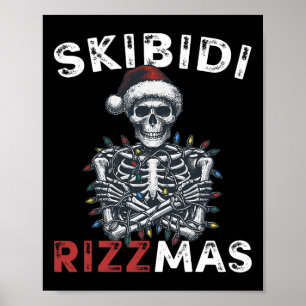Skibidi Rizzmas Retro Frohe Weihnachten Sigma Rizz Poster