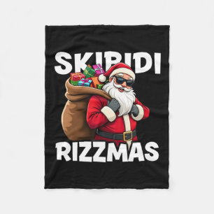 Skibidi Rizzmas Santa Got Spiel Merry Rizzmas Sie Fleecedecke