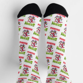 Skibidi Rizzmas Santa on his Skate  Socken