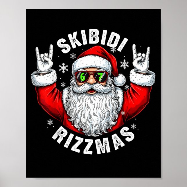 Skibidi Rizzmas Santa Sungles Funny Christmas Men  Poster (Vorne)