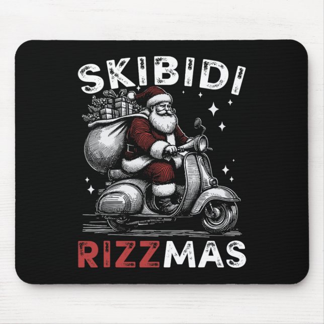 Skibidi Rizzmas Vintag Frohe Weihnachten Weihnacht Mousepad (Vorne)