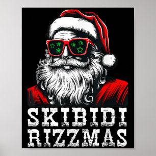 Skibidi Rizzmas Vintage Frohe Weihnachten Santa Si Poster