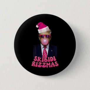 Skibidi Rizzmas Weihnachten Pink Trump Blase Gum C Button